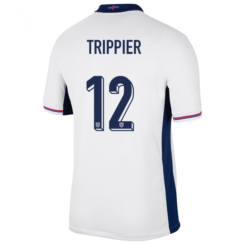 Enfant Maillot Angleterre Kieran Trippier #12 Blanc Tenues Domicile 24-26 T-Shirt Belgique