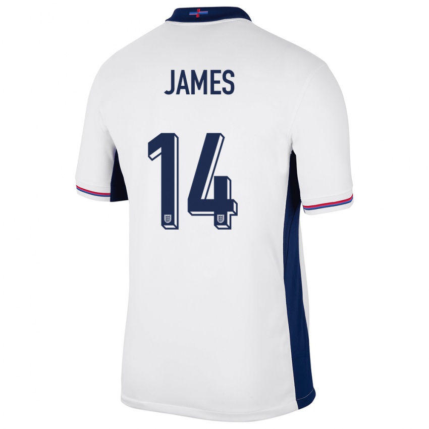 Enfant Maillot Angleterre Reece James #14 Blanc Tenues Domicile 24-26 T-Shirt Belgique