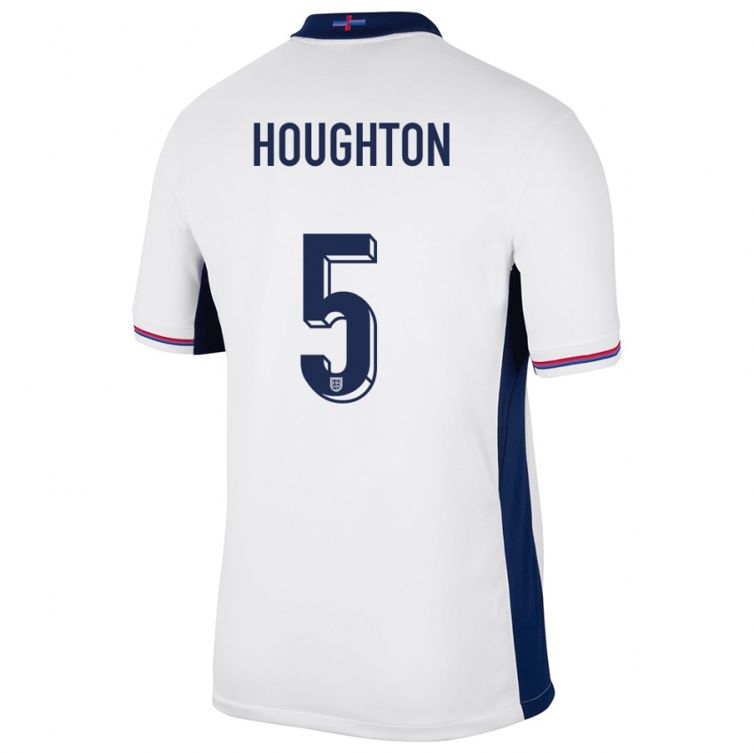 Kinderen Engeland Steph Houghton #5 Wit Thuisshirt Thuistenue 24-26 T-Shirt België