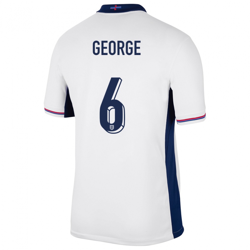 Kinder England Gabby George #6 Weiß Heimtrikot Trikot 24-26 T-Shirt Belgien