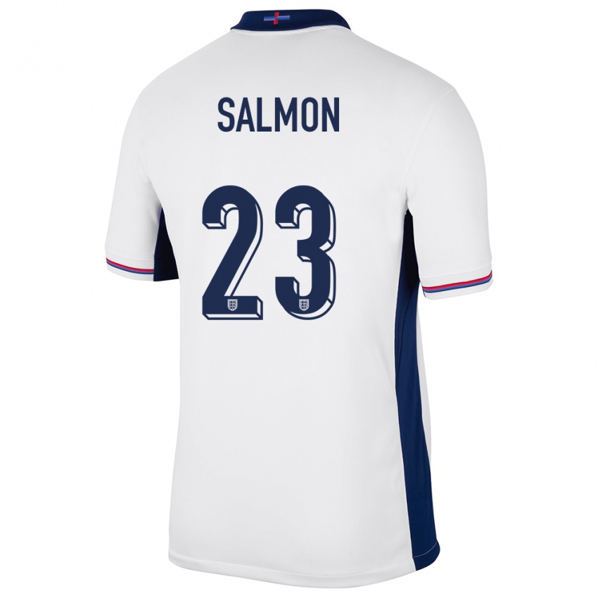 Kinder England Ebony Salmon #23 Weiß Heimtrikot Trikot 24-26 T-Shirt Belgien