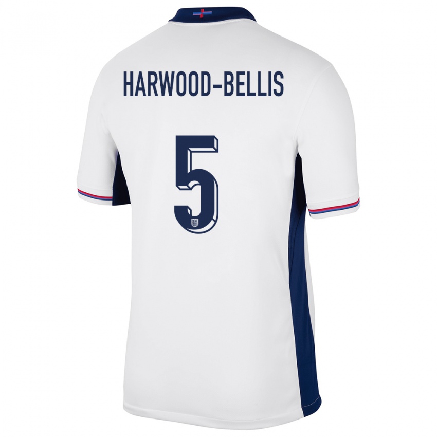 Kinder England Taylor Harwood Bellis #5 Weiß Heimtrikot Trikot 24-26 T-Shirt Belgien
