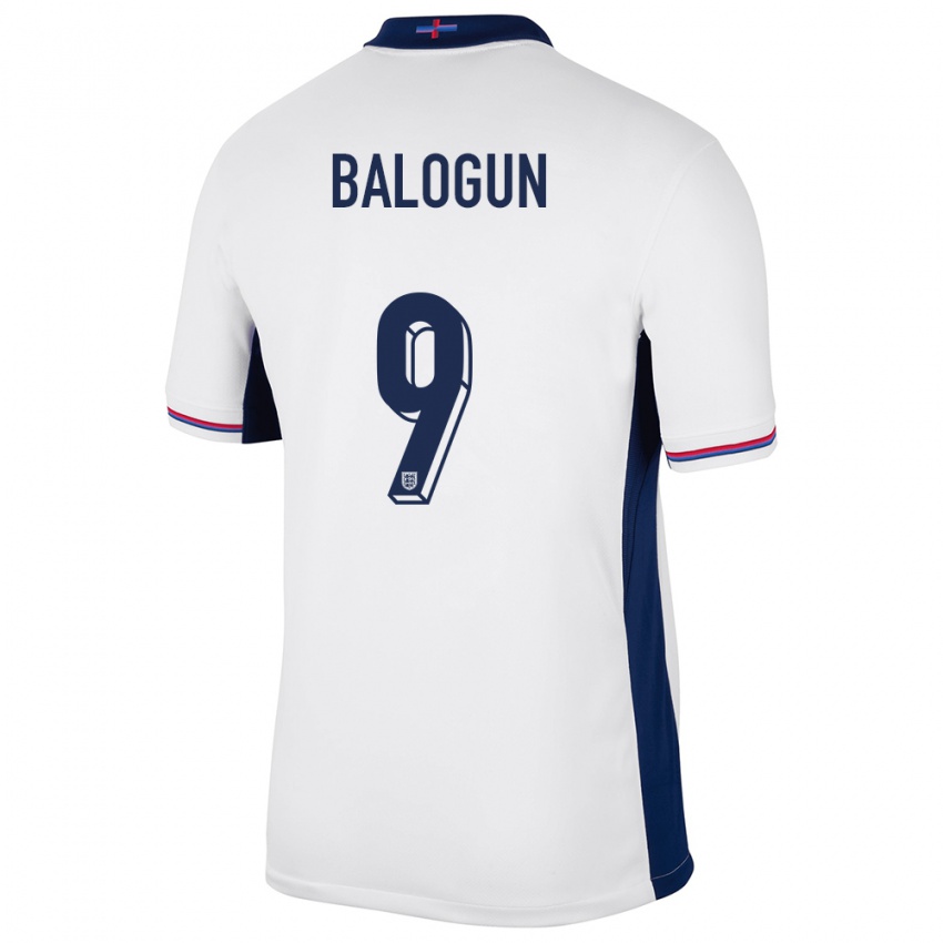 Kinder England Folarin Balogun #9 Weiß Heimtrikot Trikot 24-26 T-Shirt Belgien
