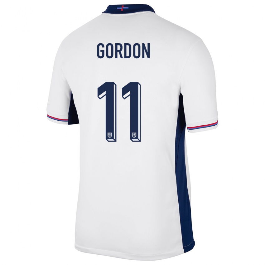 Kinder England Anthony Gordon #11 Weiß Heimtrikot Trikot 24-26 T-Shirt Belgien