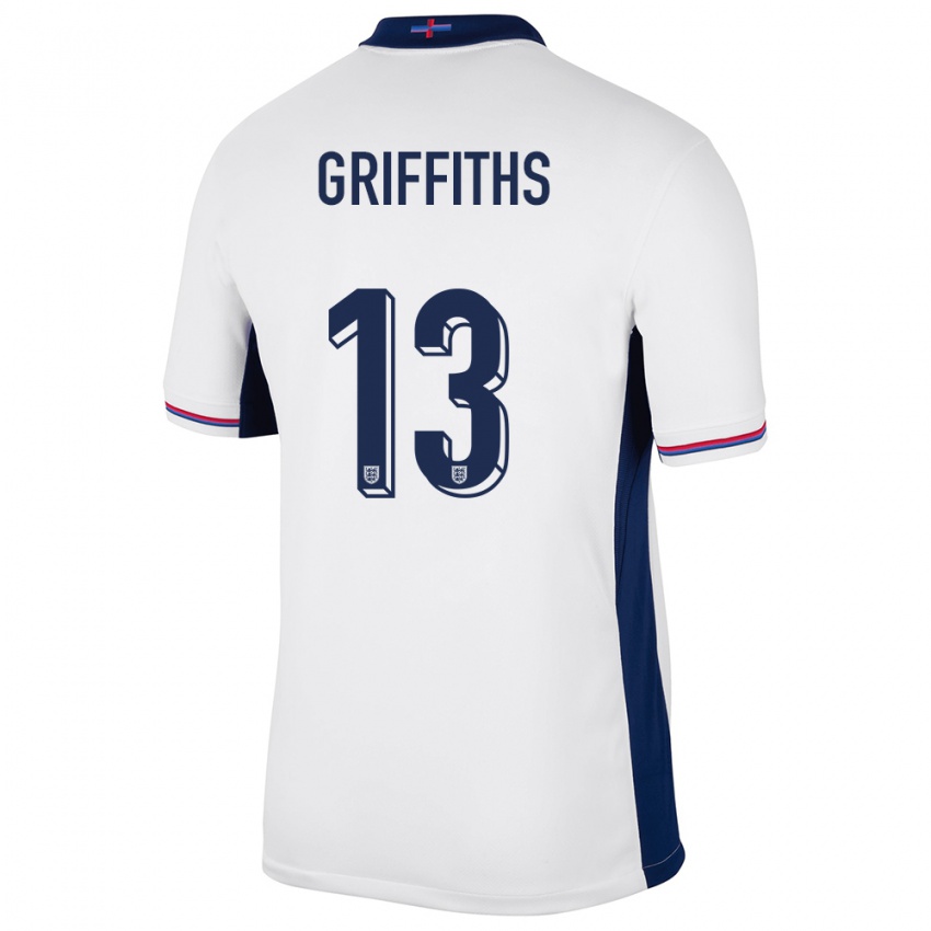 Kinderen Engeland Josh Griffiths #13 Wit Thuisshirt Thuistenue 24-26 T-Shirt België