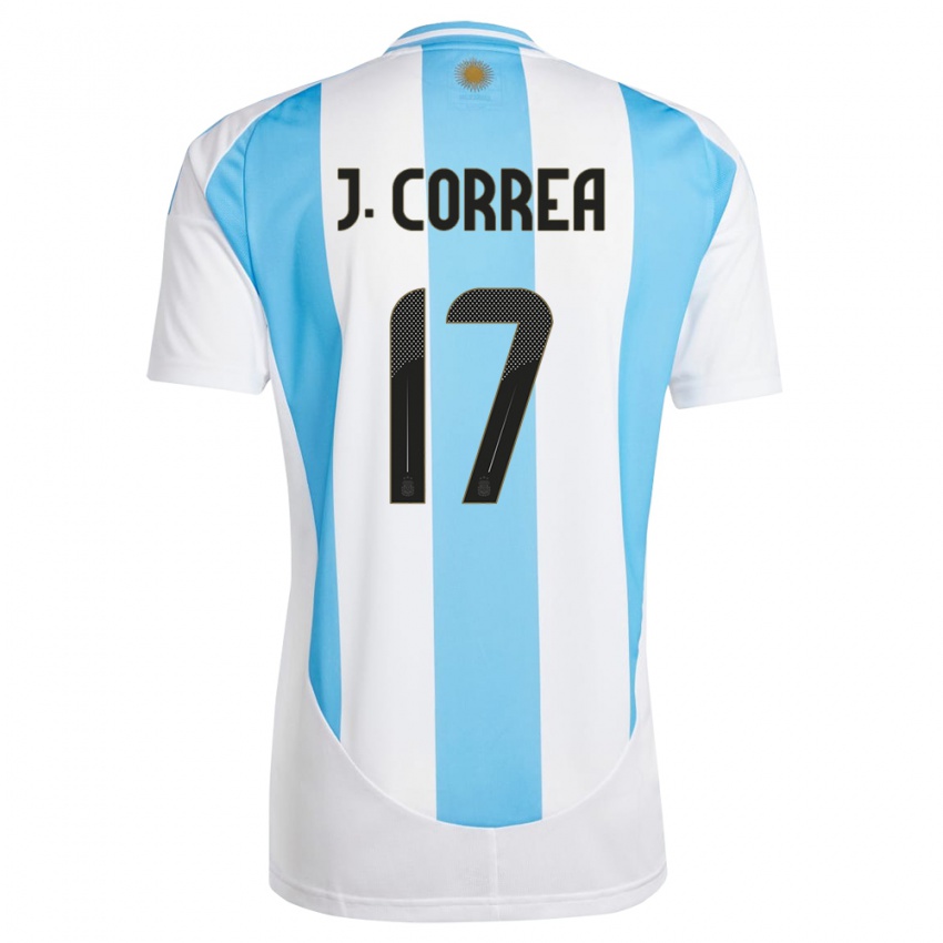 Enfant Maillot Argentine Joaquin Correa #17 Blanc Bleu Tenues Domicile 24-26 T-Shirt Belgique