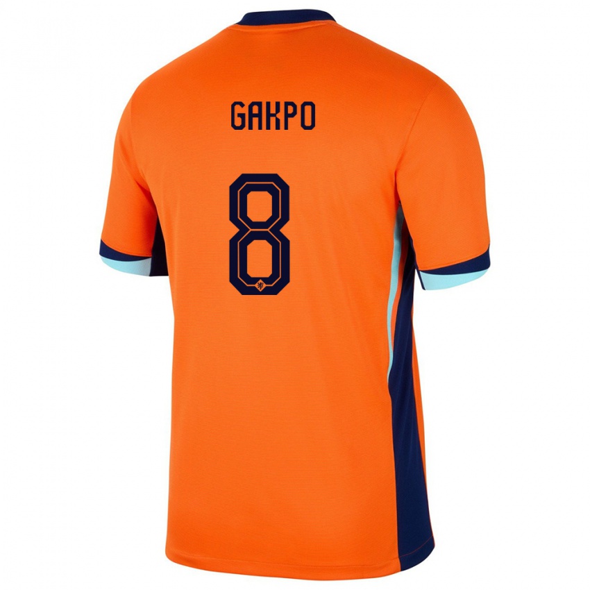 Enfant Maillot Pays-Bas Cody Gakpo #8 Orange Tenues Domicile 24-26 T-Shirt Belgique