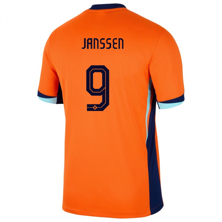 Kinder Niederlande Vincent Janssen #9 Orange Heimtrikot Trikot 24-26 T-Shirt Belgien