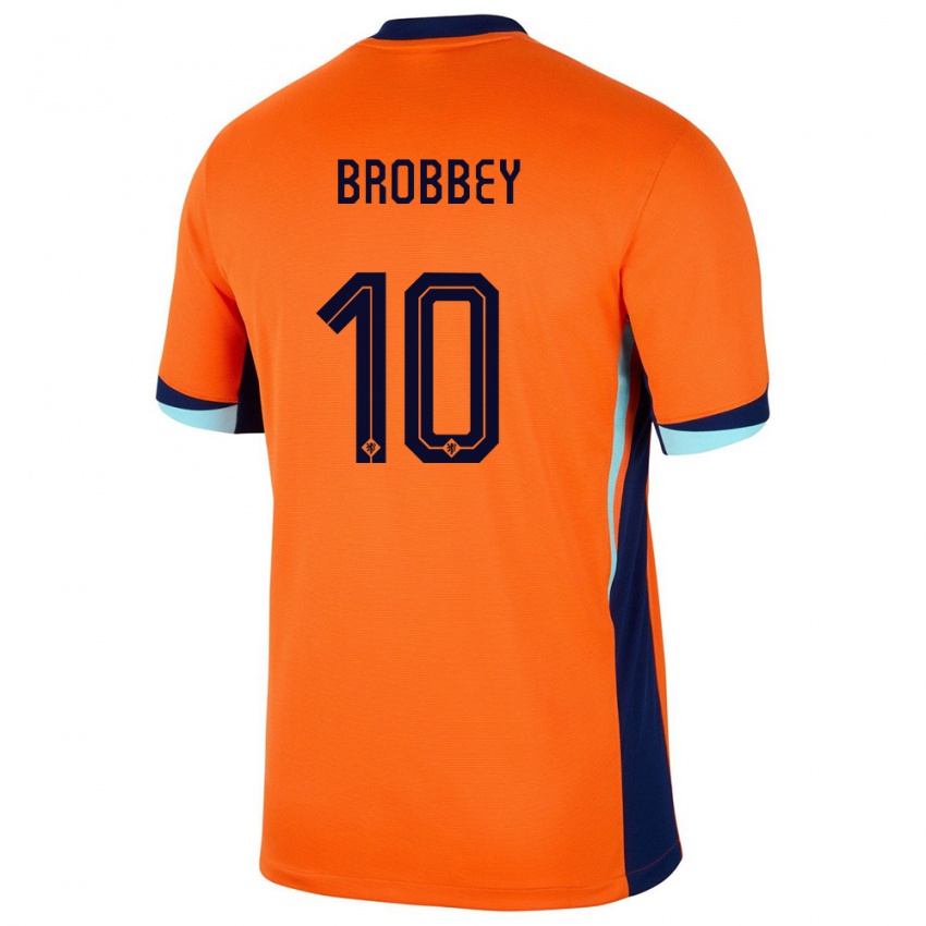 Kinderen Nederland Brian Brobbey #10 Oranje Thuisshirt Thuistenue 24-26 T-Shirt België