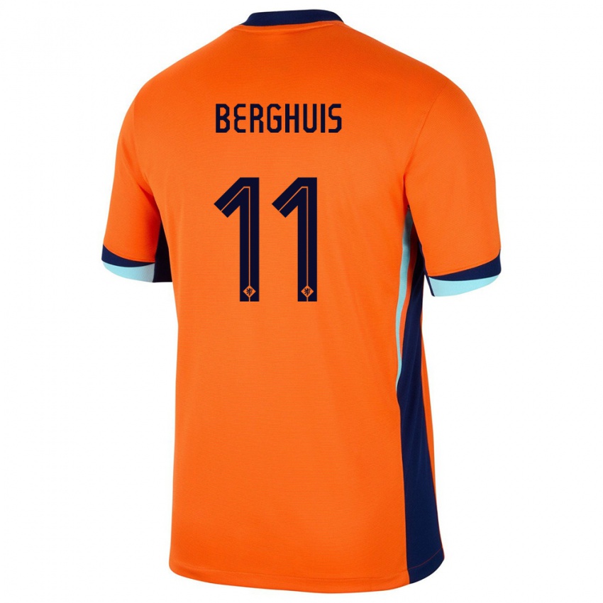 Kinder Niederlande Steven Berghuis #11 Orange Heimtrikot Trikot 24-26 T-Shirt Belgien
