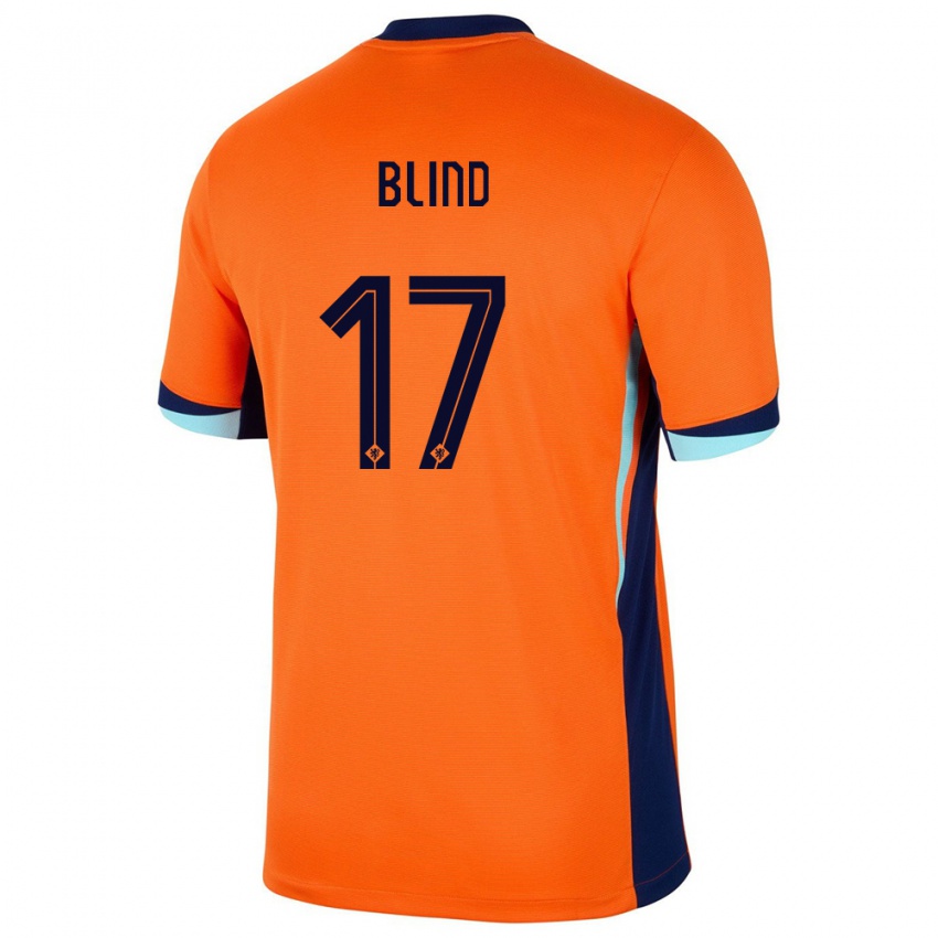 Kinder Niederlande Daley Blind #17 Orange Heimtrikot Trikot 24-26 T-Shirt Belgien