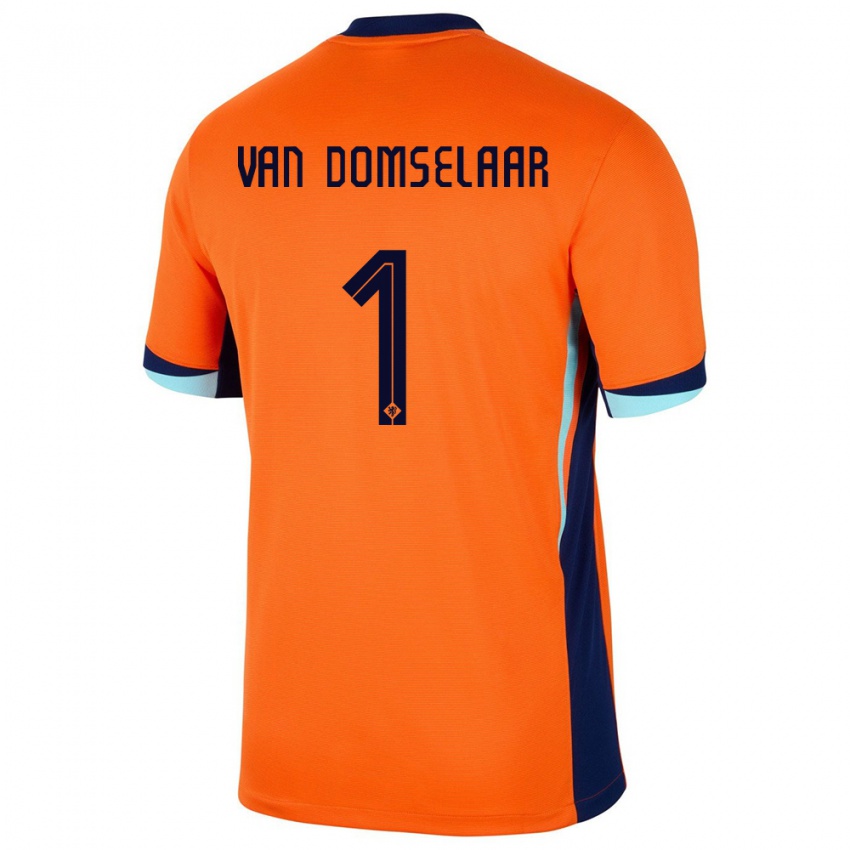 Enfant Maillot Pays-Bas Daphne Van Domselaar #1 Orange Tenues Domicile 24-26 T-Shirt Belgique