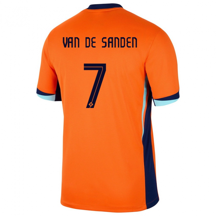 Kinder Niederlande Shanice Van De Sanden #7 Orange Heimtrikot Trikot 24-26 T-Shirt Belgien