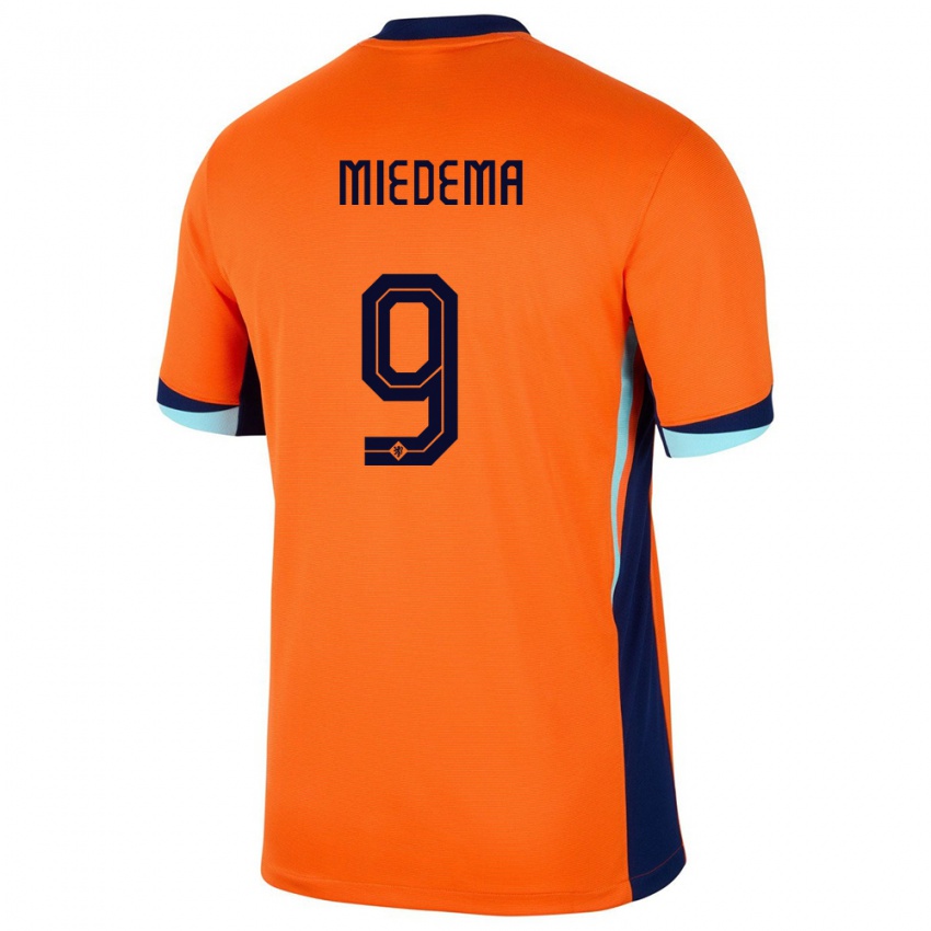 Kinder Niederlande Vivianne Miedema #9 Orange Heimtrikot Trikot 24-26 T-Shirt Belgien
