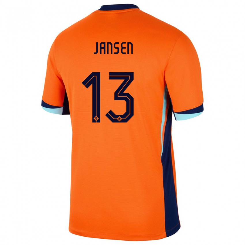 Kinderen Nederland Renate Jansen #13 Oranje Thuisshirt Thuistenue 24-26 T-Shirt België
