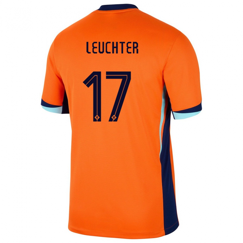Kinder Niederlande Romee Leuchter #17 Orange Heimtrikot Trikot 24-26 T-Shirt Belgien