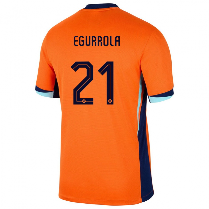 Kinder Niederlande Damaris Egurrola #21 Orange Heimtrikot Trikot 24-26 T-Shirt Belgien