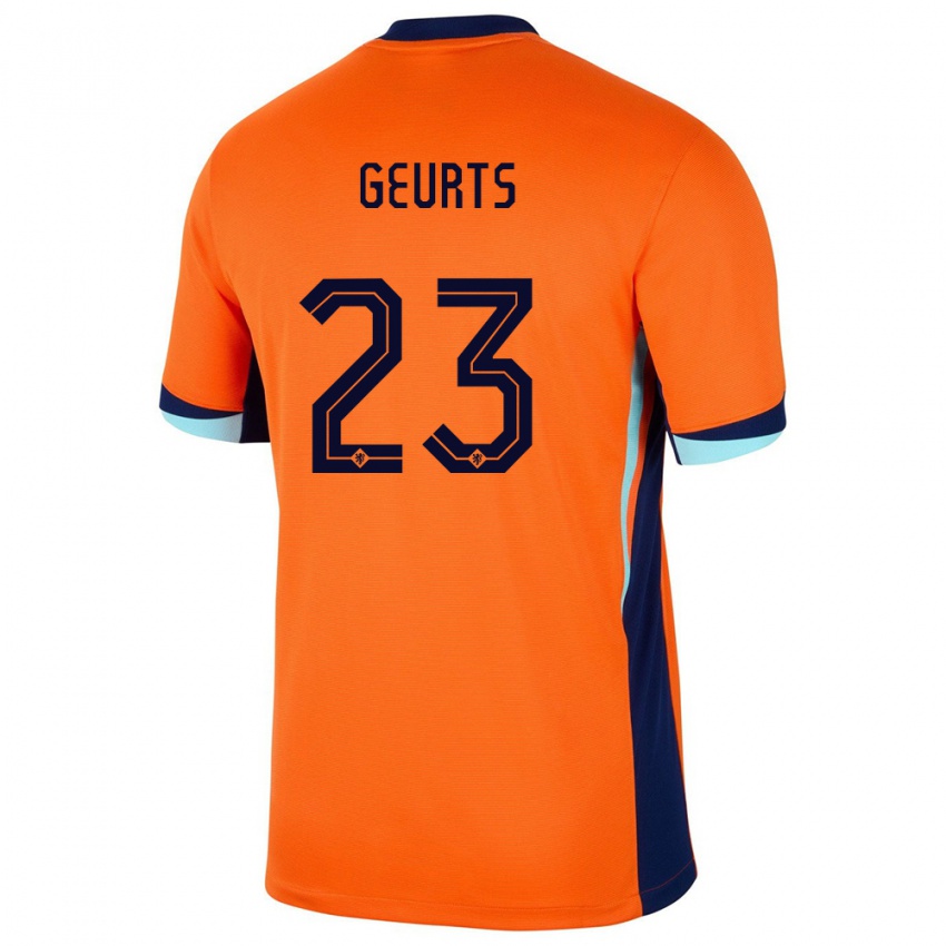 Kinder Niederlande Loes Geurts #23 Orange Heimtrikot Trikot 24-26 T-Shirt Belgien