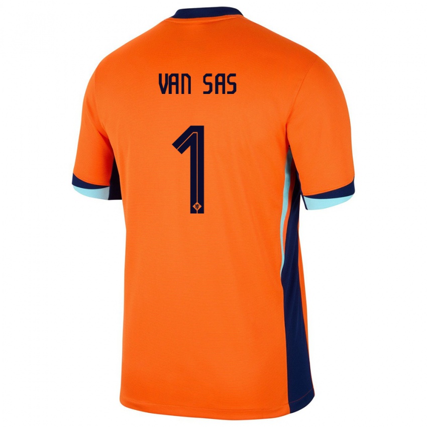 Enfant Maillot Pays-Bas Mikki Van Sas #1 Orange Tenues Domicile 24-26 T-Shirt Belgique