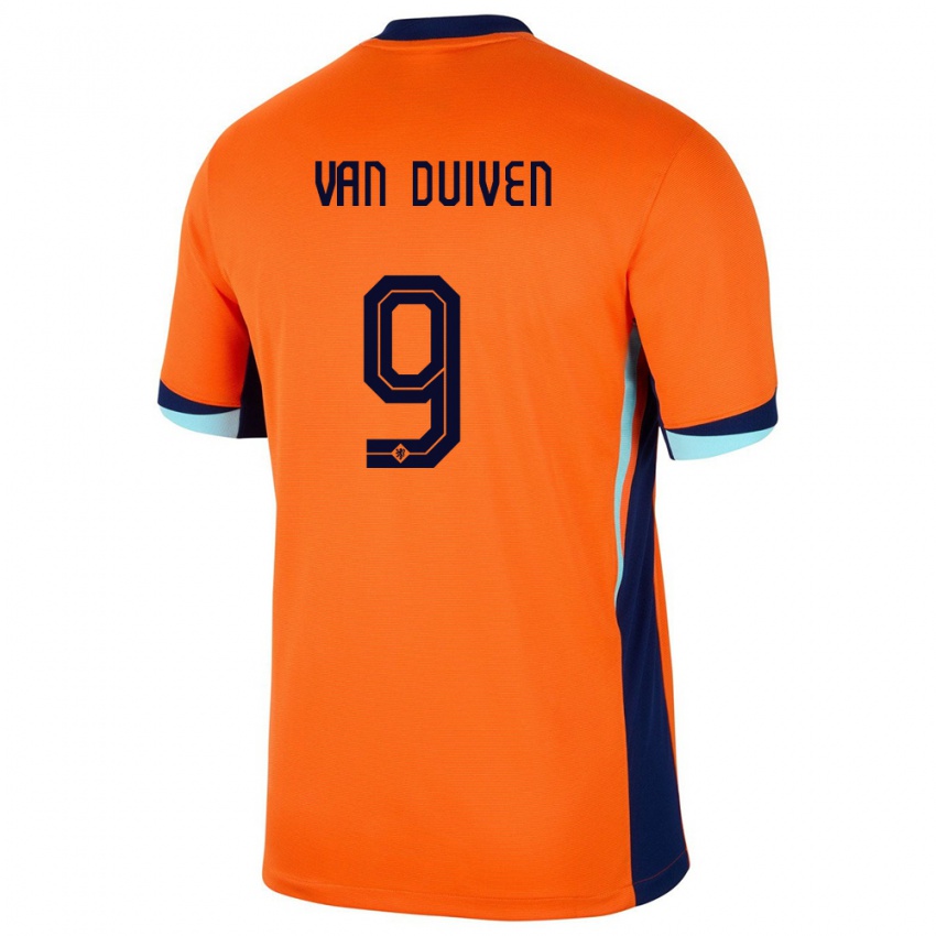 Kinderen Nederland Jason Van Duiven #9 Oranje Thuisshirt Thuistenue 24-26 T-Shirt België
