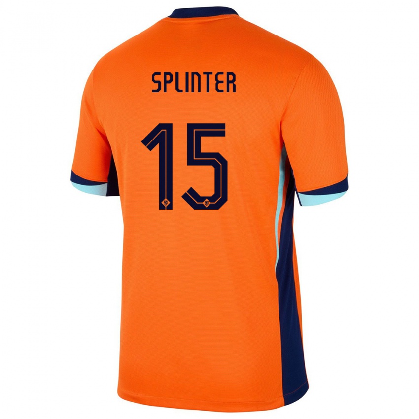 Kinder Niederlande Ilias Splinter #15 Orange Heimtrikot Trikot 24-26 T-Shirt Belgien