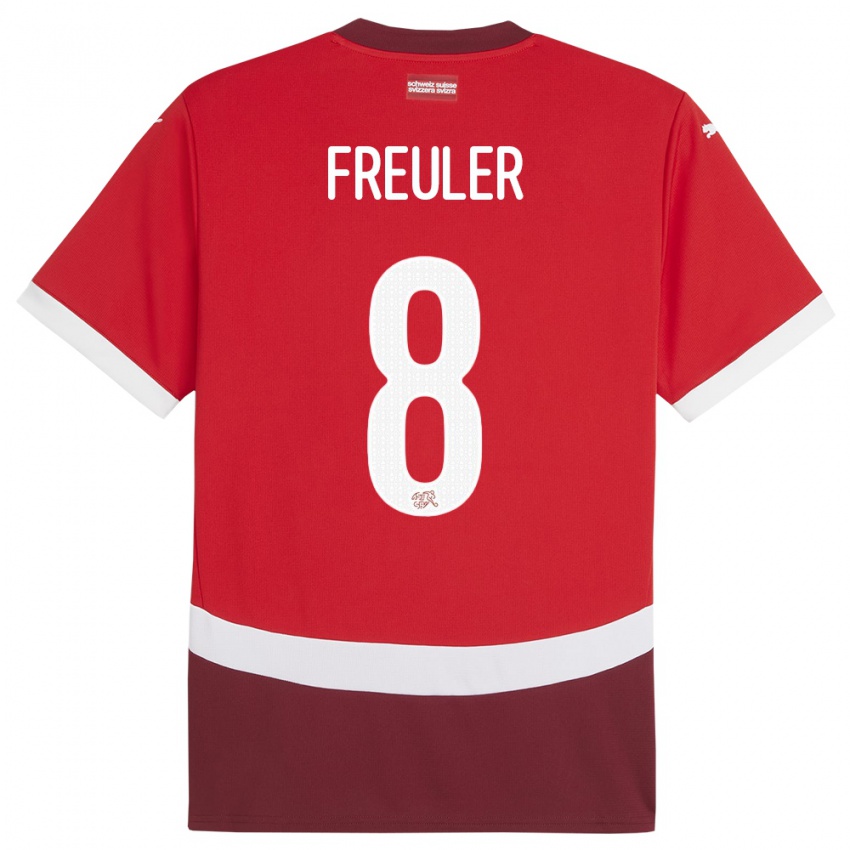 Enfant Maillot Suisse Remo Freuler #8 Rouge Tenues Domicile 24-26 T-Shirt Belgique