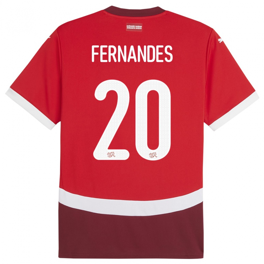 Enfant Maillot Suisse Edimilson Fernandes #20 Rouge Tenues Domicile 24-26 T-Shirt Belgique