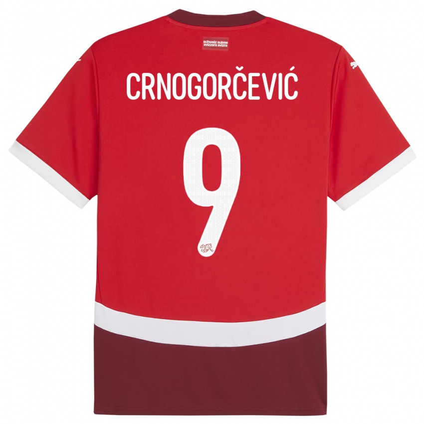 Kinder Schweiz Ana Maria Crnogorcevic #9 Rot Heimtrikot Trikot 24-26 T-Shirt Belgien