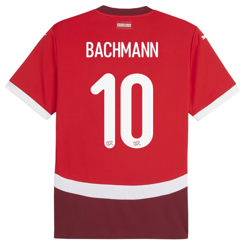 Enfant Maillot Suisse Ramona Bachmann #10 Rouge Tenues Domicile 24-26 T-Shirt Belgique