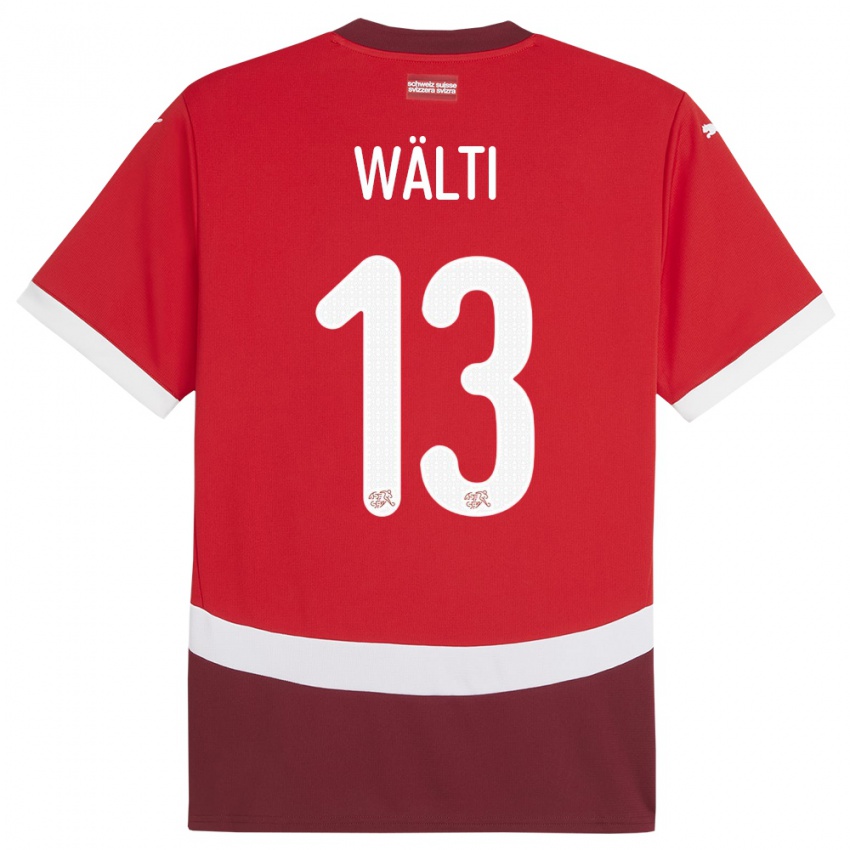 Enfant Maillot Suisse Lia Walti #13 Rouge Tenues Domicile 24-26 T-Shirt Belgique