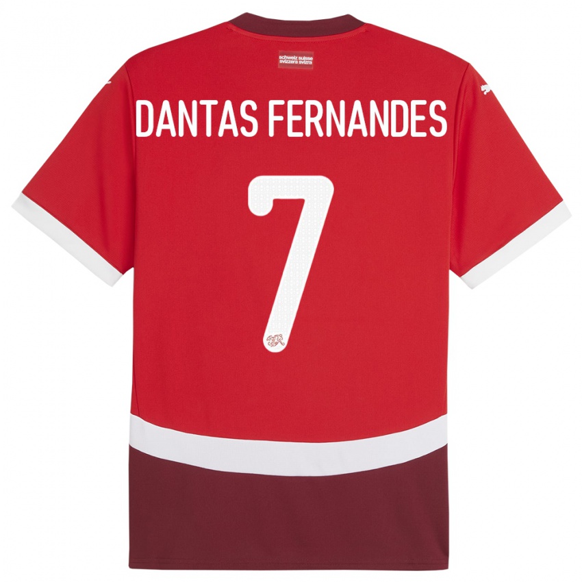 Enfant Maillot Suisse Ronaldo Dantas Fernandes #7 Rouge Tenues Domicile 24-26 T-Shirt Belgique