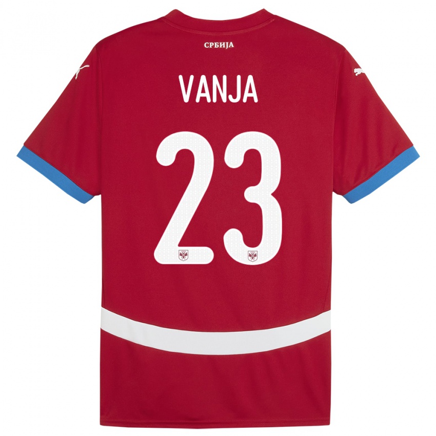 Enfant Maillot Serbie Vanja Milinkovic-Savic #23 Rouge Tenues Domicile 24-26 T-Shirt Belgique
