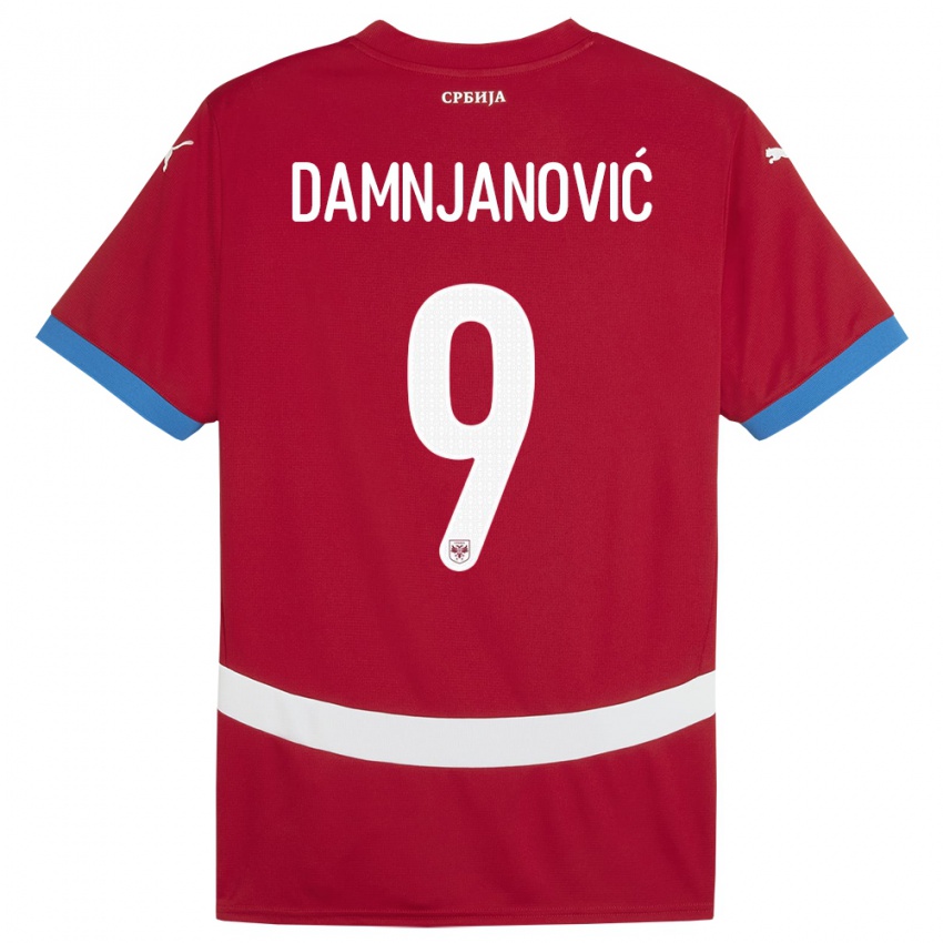 Kinderen Servië Jovana Damnjanovic #9 Rood Thuisshirt Thuistenue 24-26 T-Shirt België