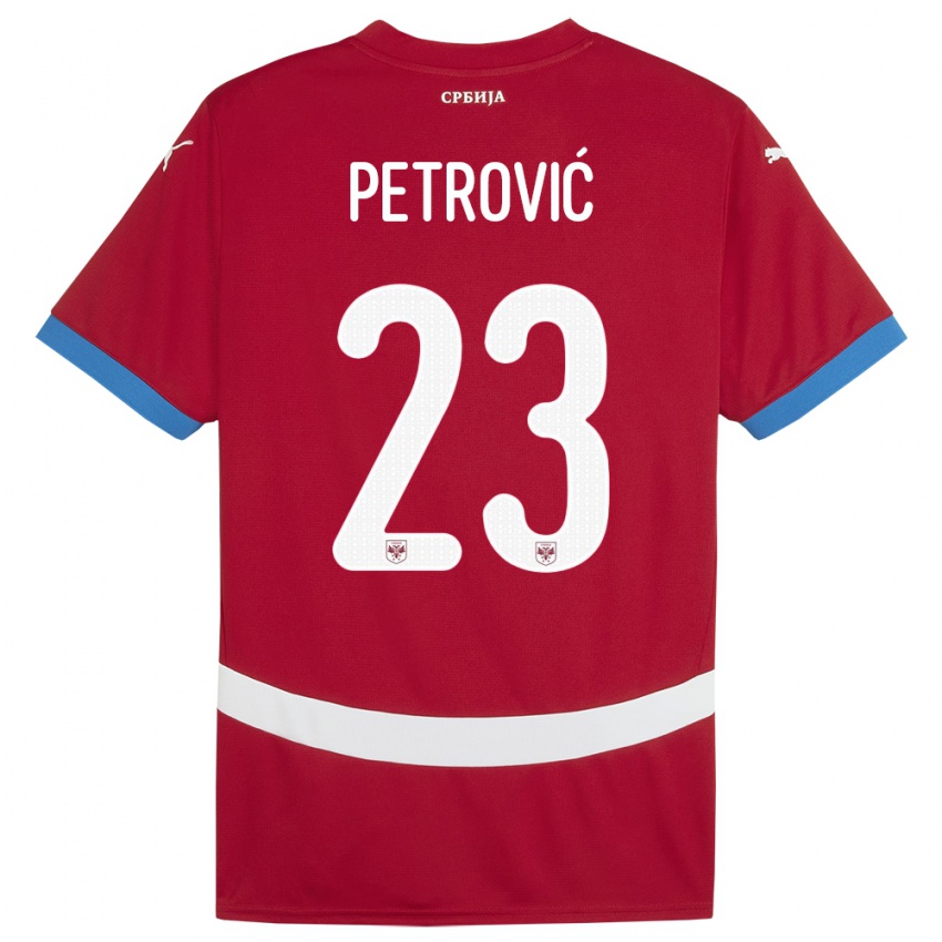 Kinder Serbien Jovana Petrovic #23 Rot Heimtrikot Trikot 24-26 T-Shirt Belgien