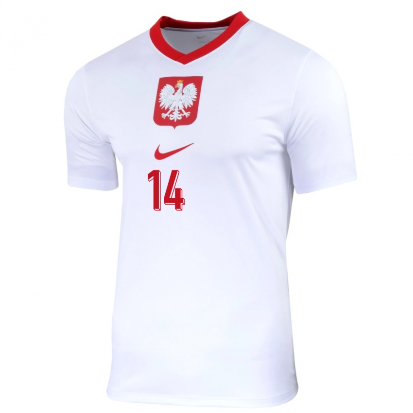 Kinder Polen Dominika Grabowska #14 Weiß Heimtrikot Trikot 24-26 T-Shirt Belgien