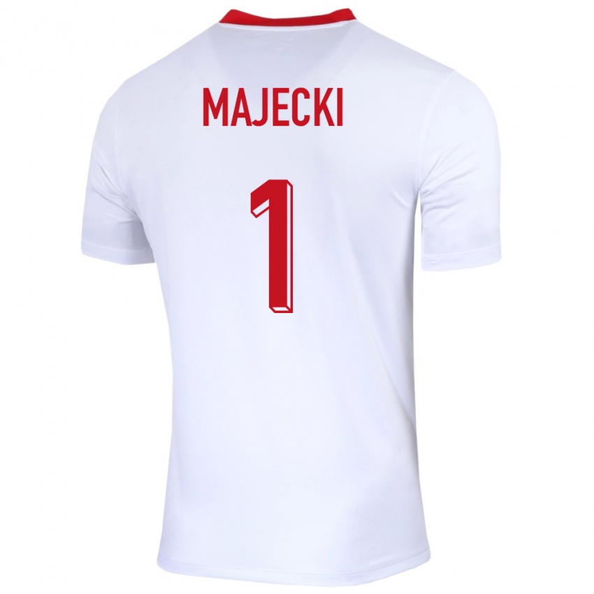 Kinder Polen Radoslaw Majecki #1 Weiß Heimtrikot Trikot 24-26 T-Shirt Belgien