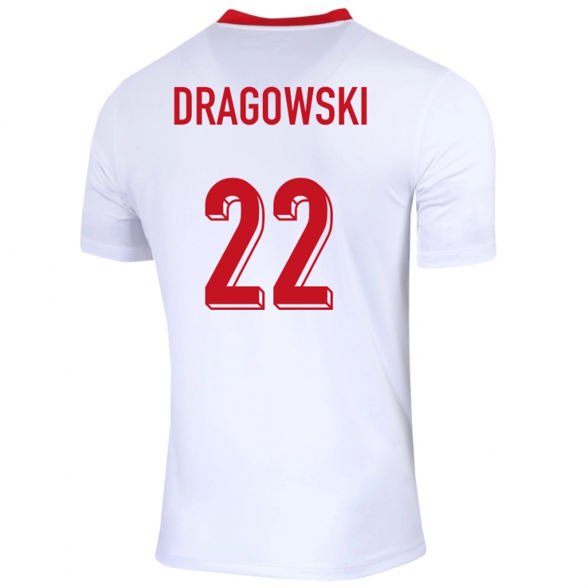 Kinder Polen Bartlomiej Dragowski #22 Weiß Heimtrikot Trikot 24-26 T-Shirt Belgien