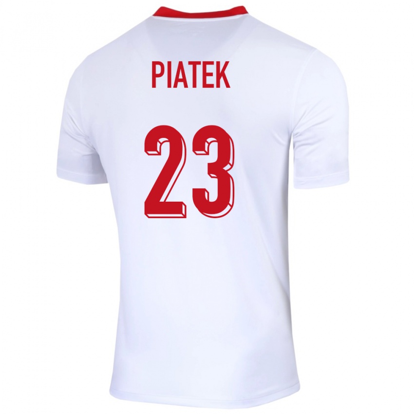 Kinder Polen Krzysztof Piatek #23 Weiß Heimtrikot Trikot 24-26 T-Shirt Belgien