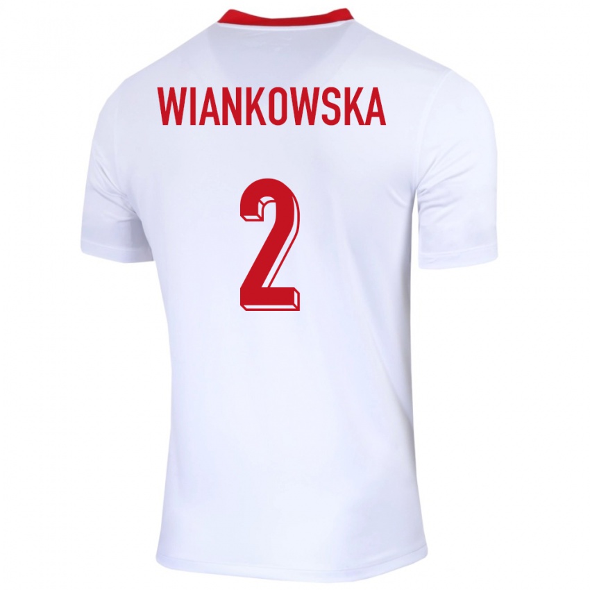 Kinderen Polen Martyna Wiankowska #2 Wit Thuisshirt Thuistenue 24-26 T-Shirt België