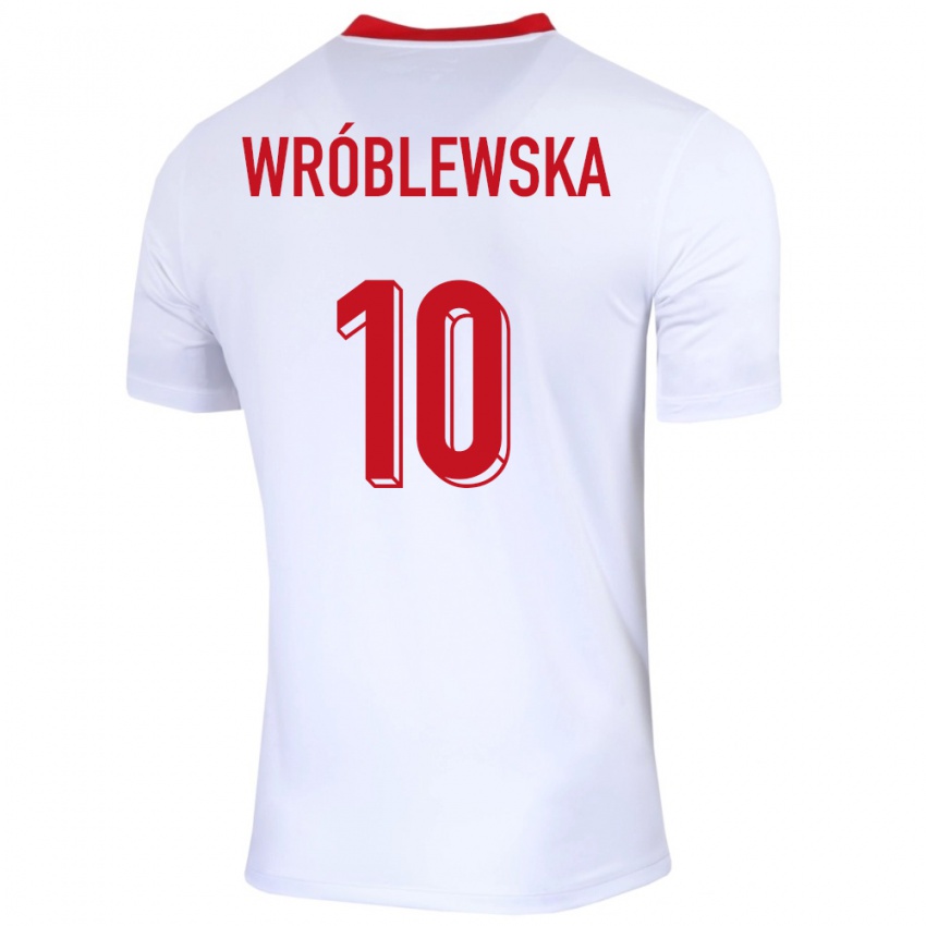 Kinderen Polen Joanna Wroblewska #10 Wit Thuisshirt Thuistenue 24-26 T-Shirt België