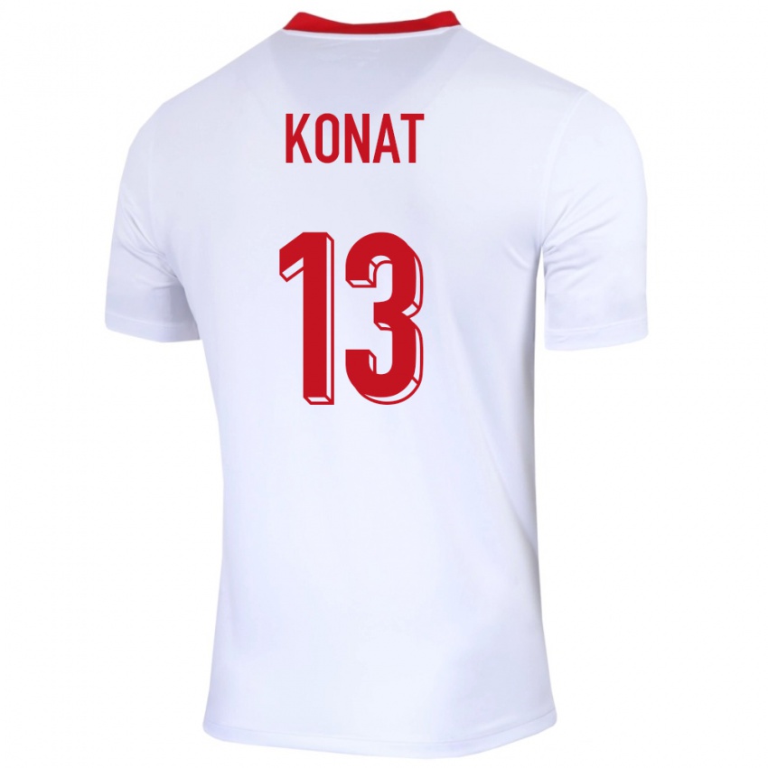 Kinder Polen Katarzyna Konat #13 Weiß Heimtrikot Trikot 24-26 T-Shirt Belgien