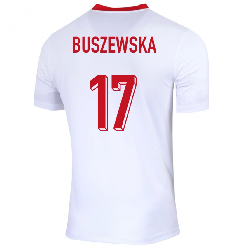 Kinder Polen Zofia Buszewska #17 Weiß Heimtrikot Trikot 24-26 T-Shirt Belgien