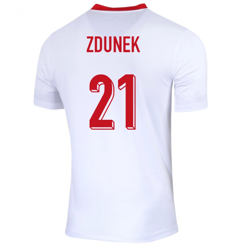 Kinder Polen Emilia Zdunek #21 Weiß Heimtrikot Trikot 24-26 T-Shirt Belgien