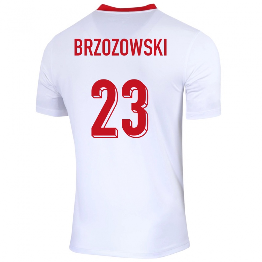 Kinderen Polen Milosz Brzozowski #23 Wit Thuisshirt Thuistenue 24-26 T-Shirt België