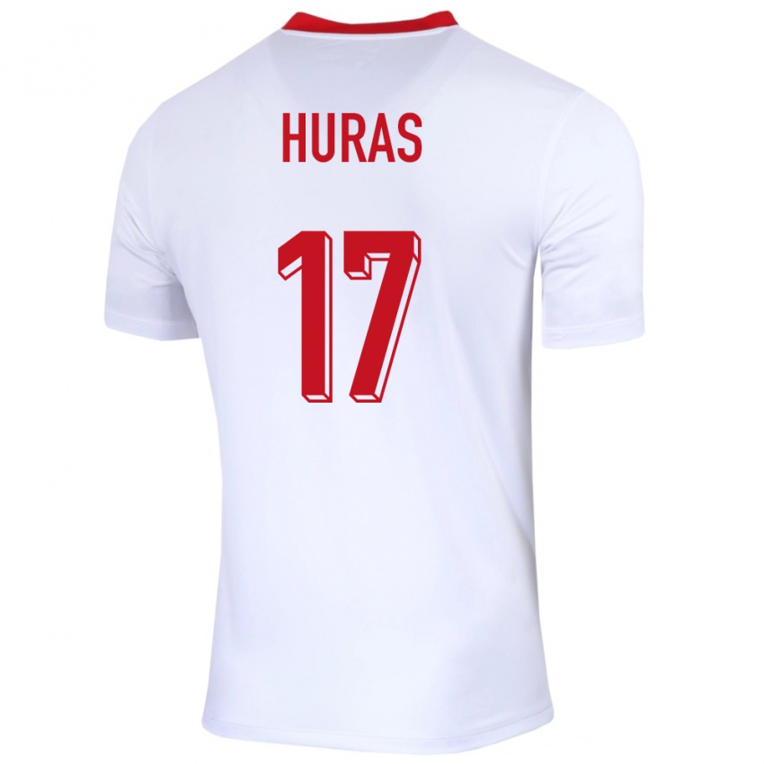 Kinder Polen Mike Huras #17 Weiß Heimtrikot Trikot 24-26 T-Shirt Belgien