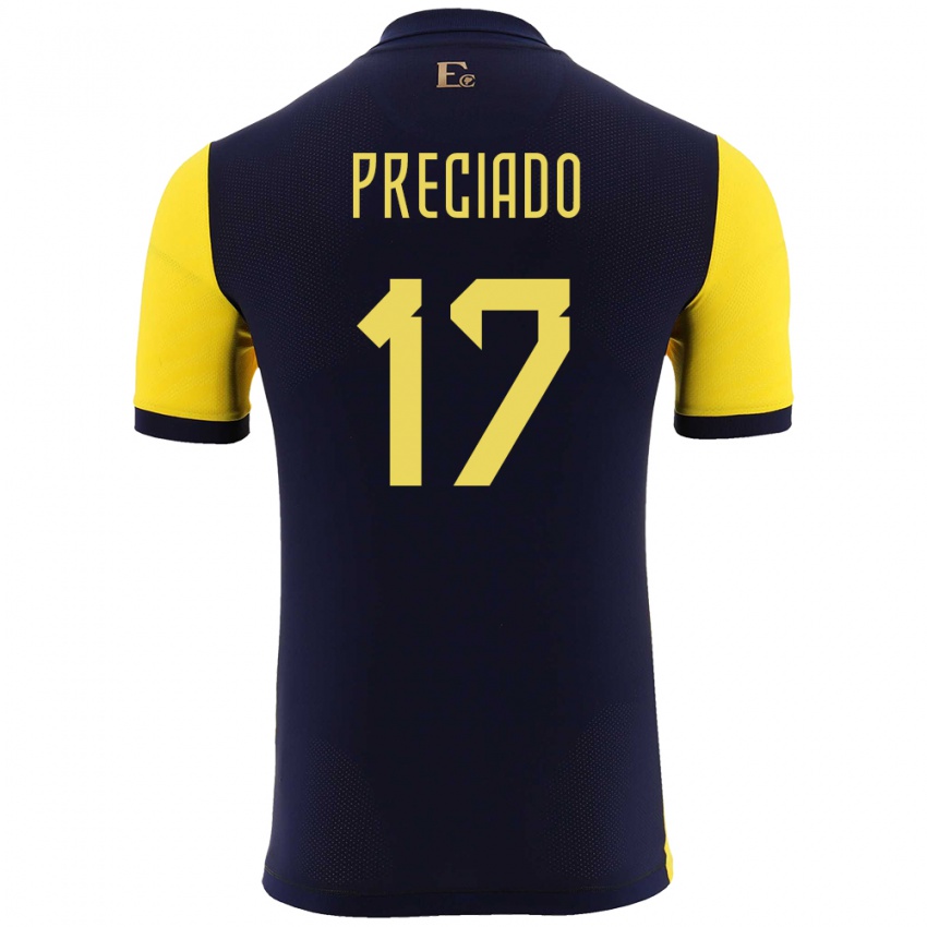 Kinder Ecuador Angelo Preciado #17 Gelb Heimtrikot Trikot 24-26 T-Shirt Belgien