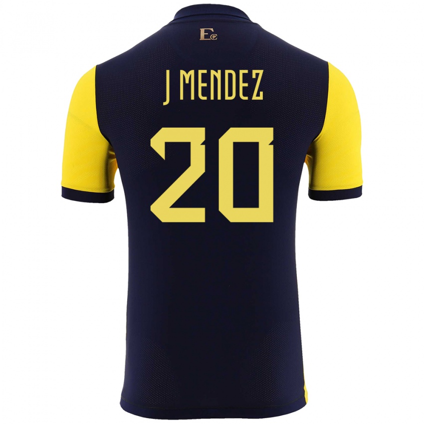 Kinderen Ecuador Jhegson Mendez #20 Geel Thuisshirt Thuistenue 24-26 T-Shirt België