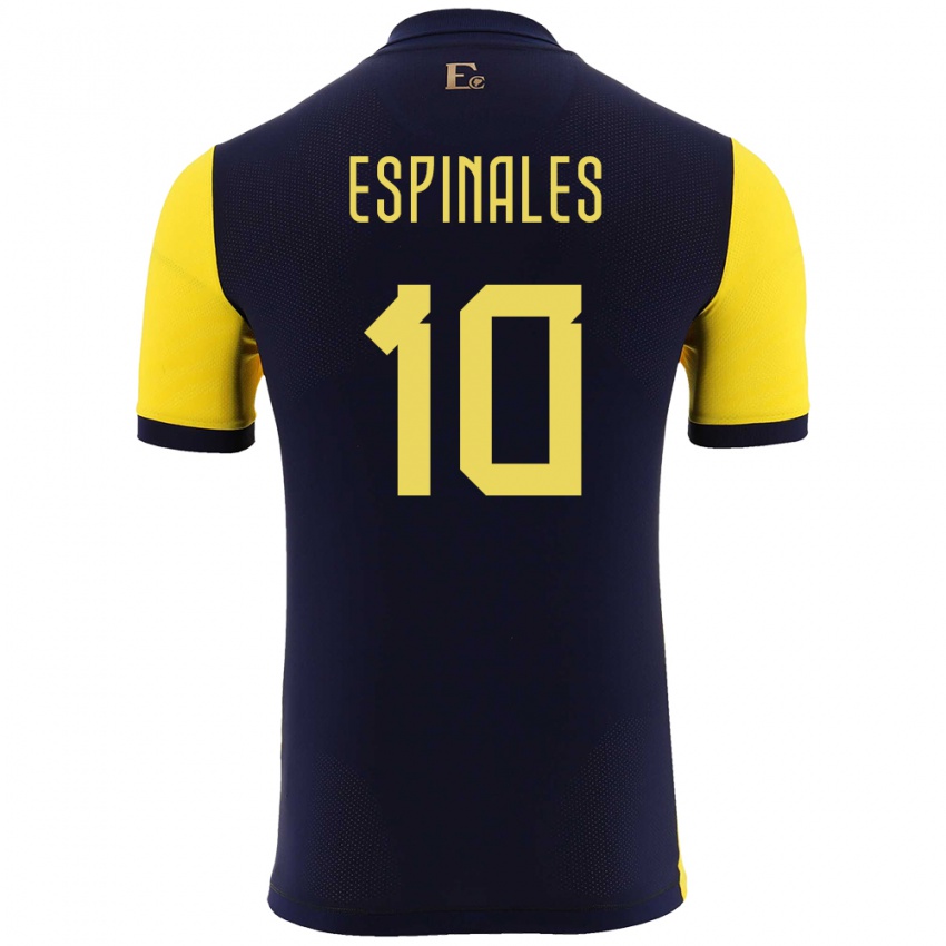Enfant Maillot Équateur Joselyn Espinales #10 Jaune Tenues Domicile 24-26 T-Shirt Belgique