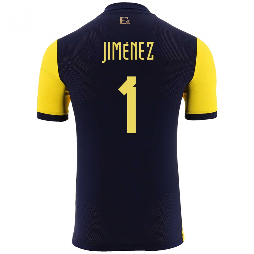 Enfant Maillot Équateur Tony Jimenez #1 Jaune Tenues Domicile 24-26 T-Shirt Belgique