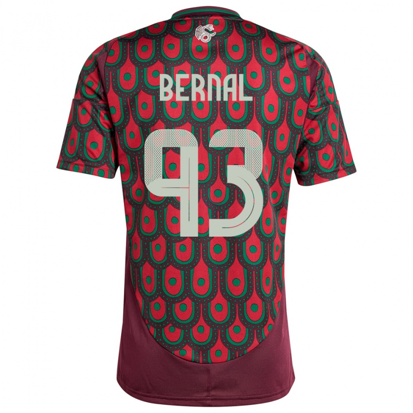 Enfant Maillot Mexique Rebeca Bernal #93 Bordeaux Tenues Domicile 24-26 T-Shirt Belgique